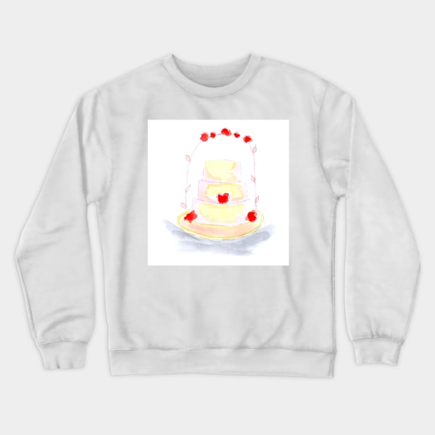 Wedding, cake, banquet, sweet treat, tasty, food, watercolor, illustration Crewneck Sweatshirt by grafinya